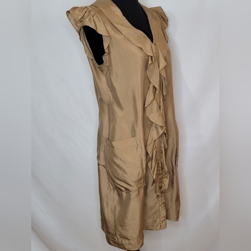 Banana Republic Silk Sleeveless Ruffled Shift Dress - Size 6 - Picture 3 of 10